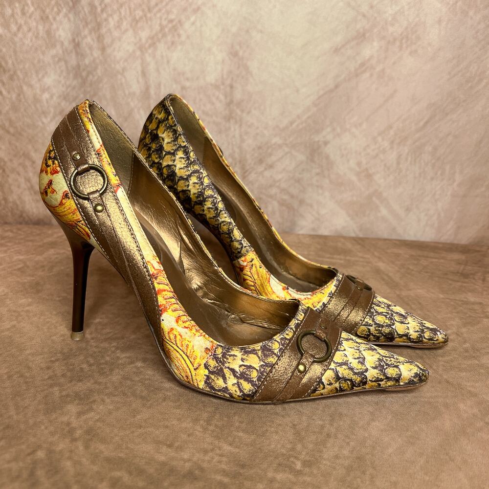 Aldo Multicolor Patchwork Pointed Toe Stiletto Ro… - image 1